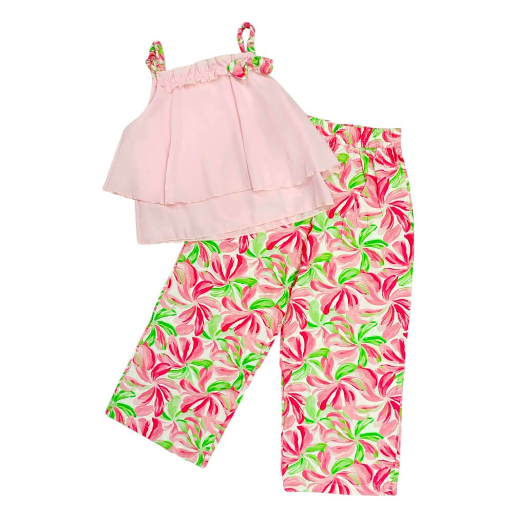 Δροσερό σετ με παντελόνα και τιράντα αέρινο τοπάκι