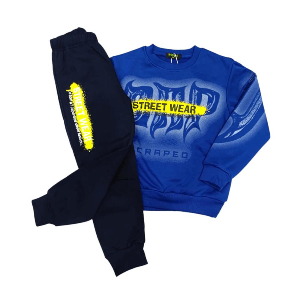 Φόρμες χνουδωτές street wear σε μπλε