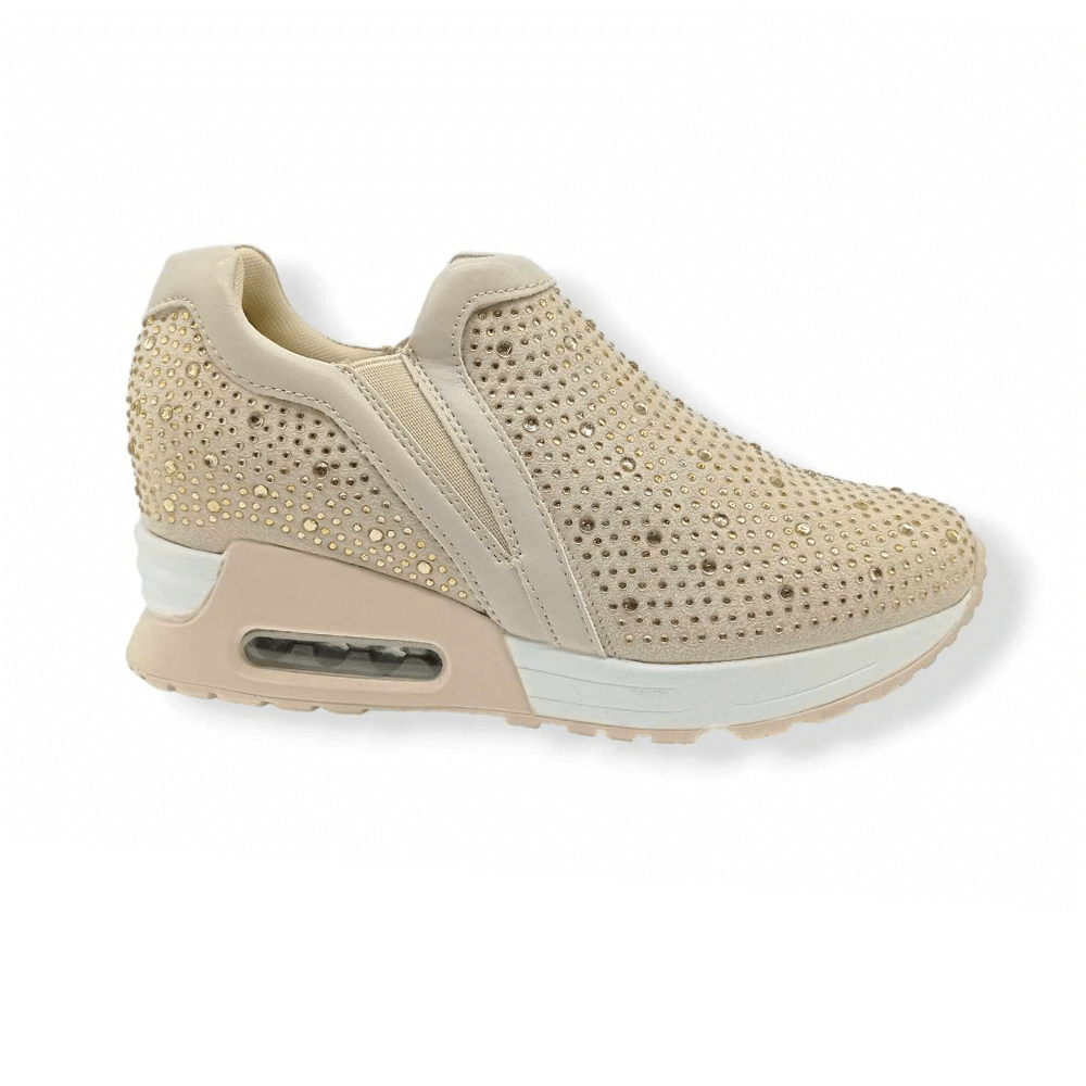 Sneakers με αερόσολα σε μπεζ