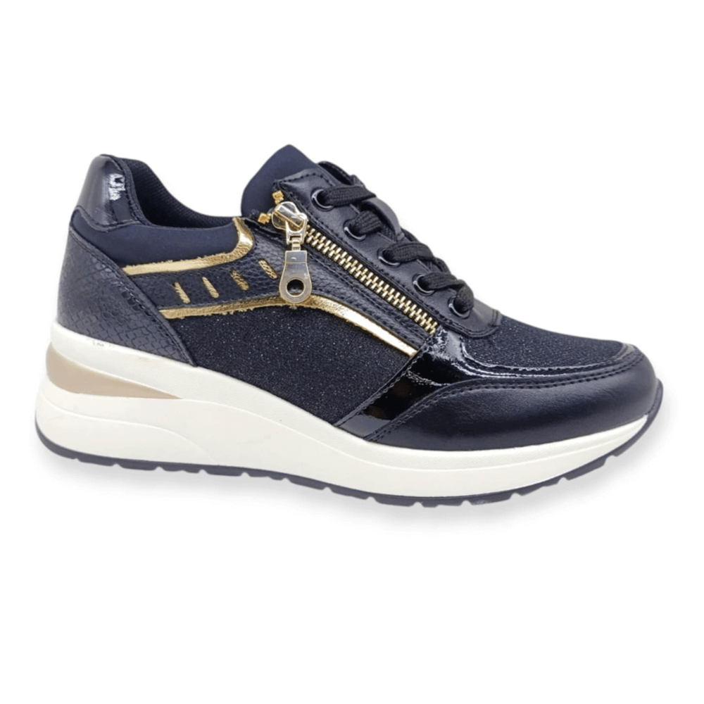 Ανατομικό sneaker με mem foam πάτο σε μαύρο