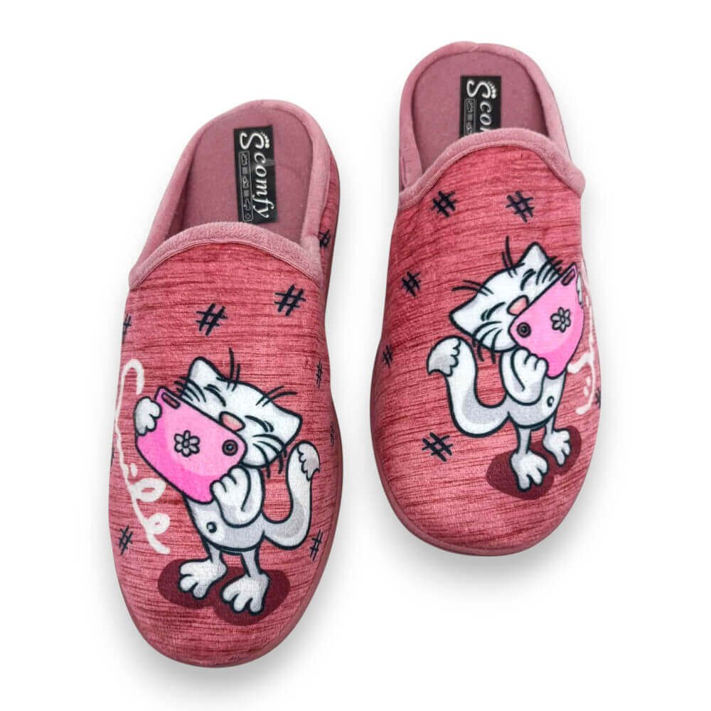 Νεανικές ανατομικές παντόφλες γατάκι σε ροζ