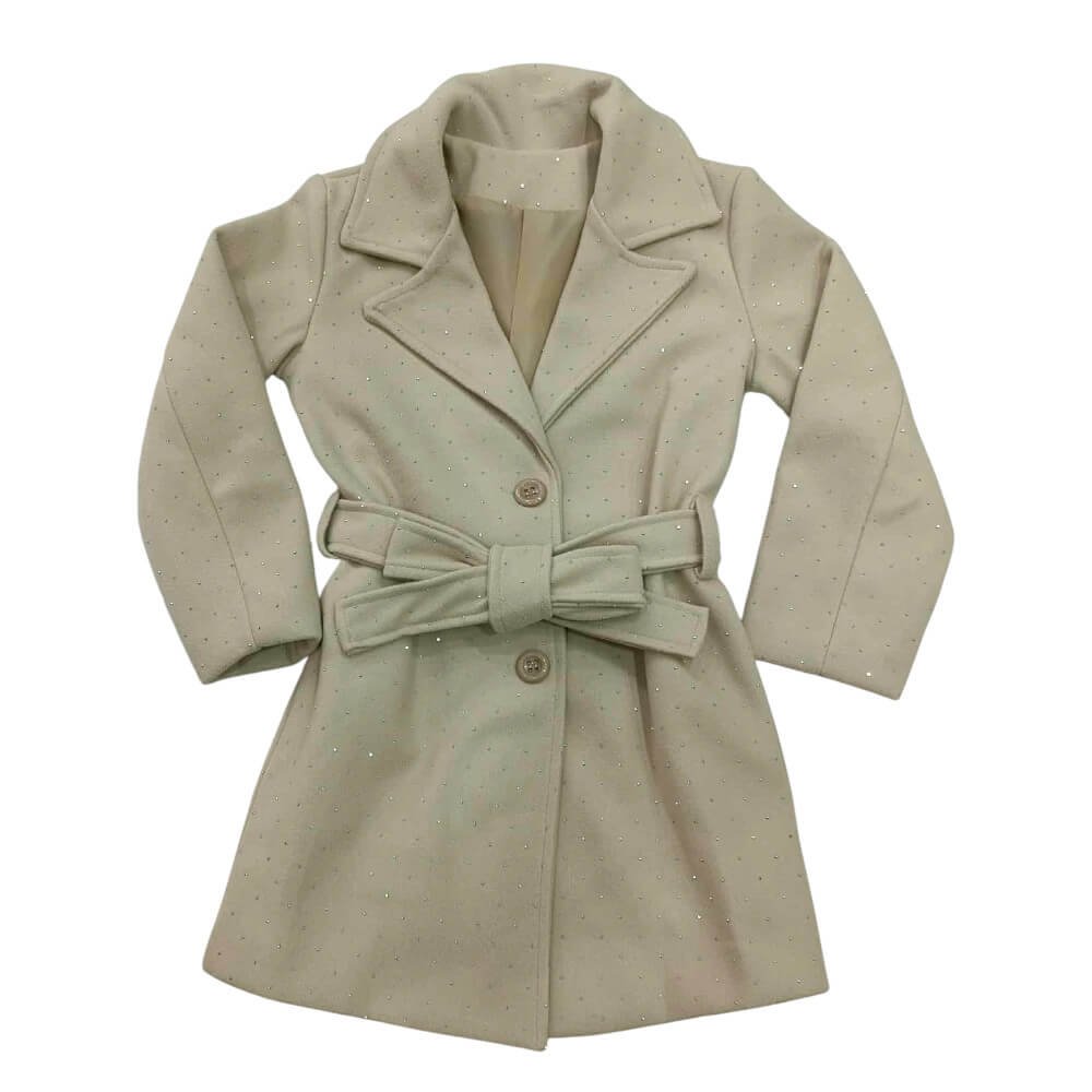 Παλτό με στρας σε κρεμ