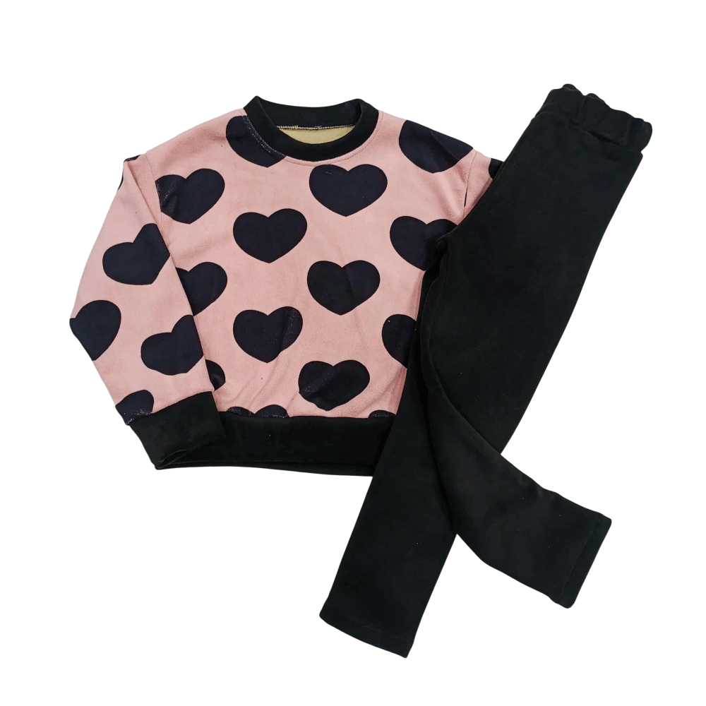 Σετ καρδιές με κολάν σε ροζ/μαύρο