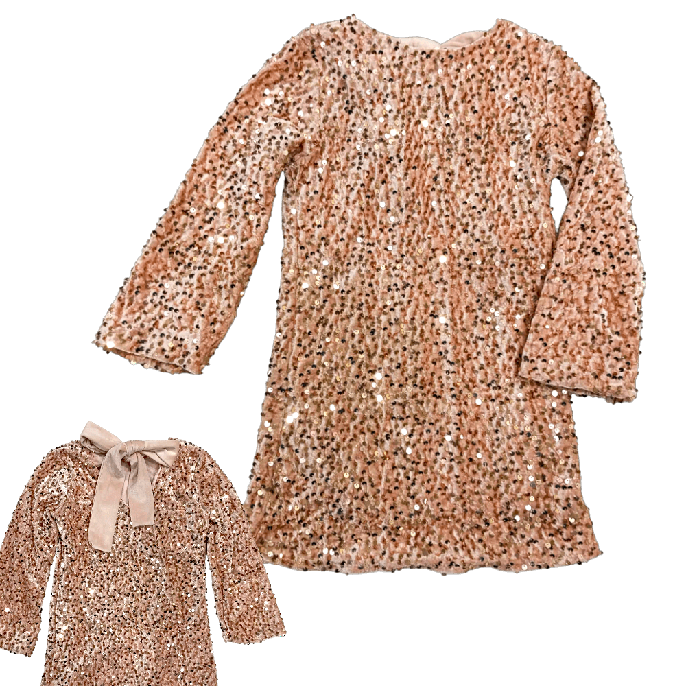 Βελούδινο φόρεμα με πούλιες σε ροζ/χρυσό