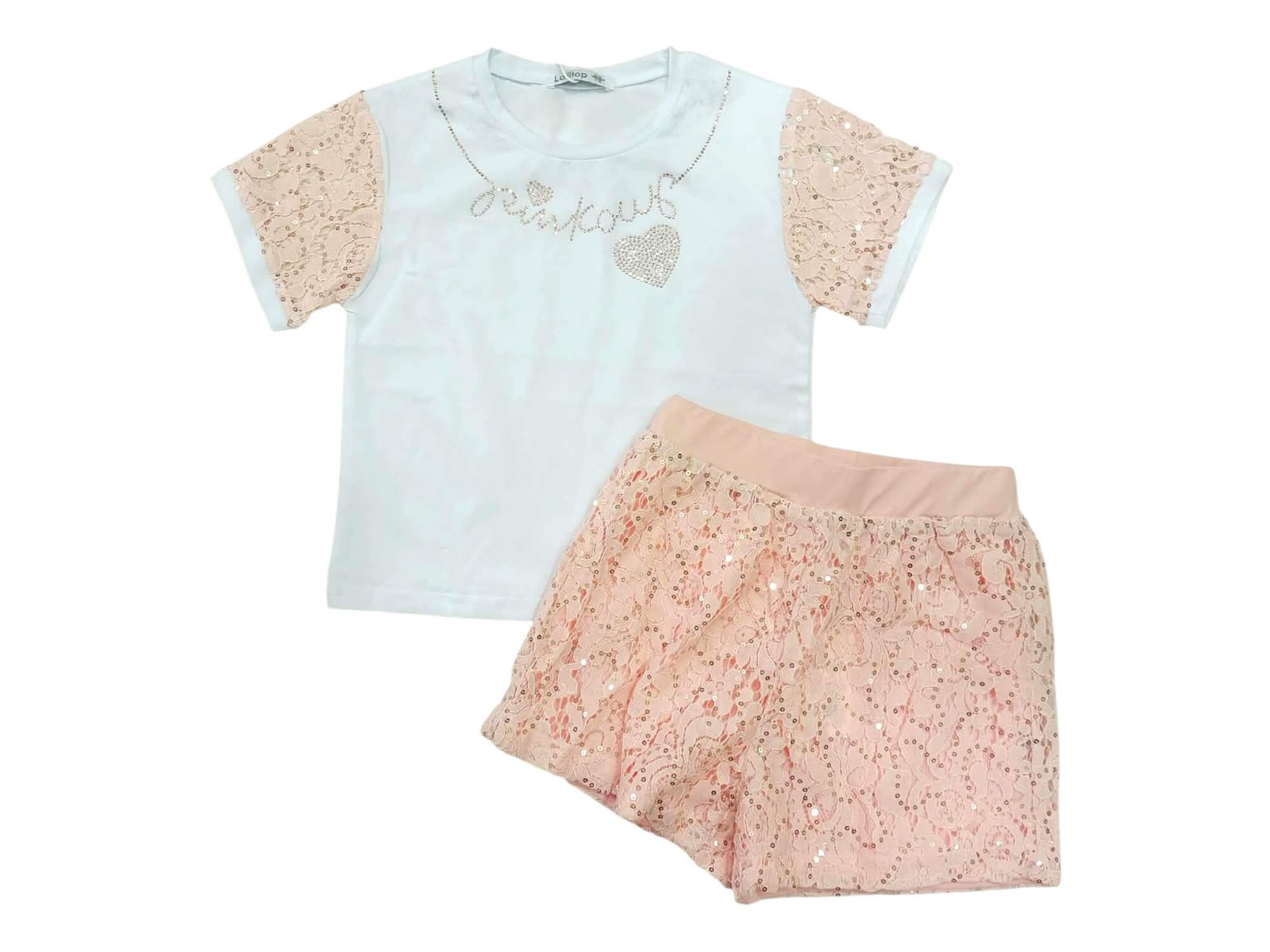 Σετ με δαντέλα και στρας