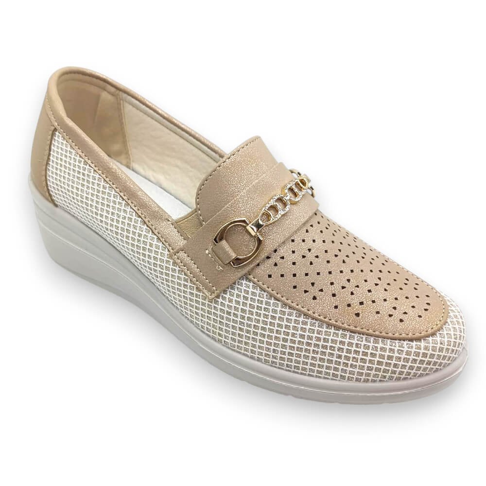 Ανατομικό μοκασίνι σε μπεζ/κάμελ