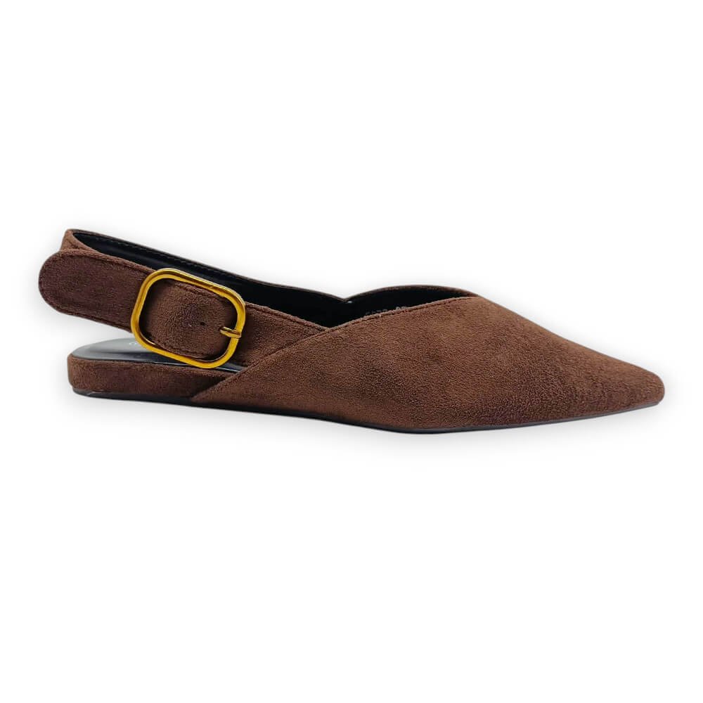 Flat slingback mules σε καφέ