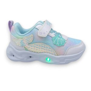 Ανατομικά Sneakers "Mermaid Dream" με Φωτάκια LED & Ιριδίζουσα Γοργόνα σε Γαλάζιο