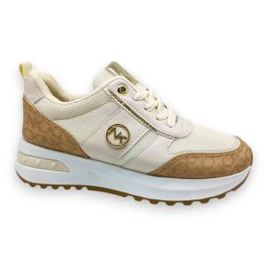 Γυναικεία Sneakers με Χρυσές Λεπτομέρειες – Μπεζ