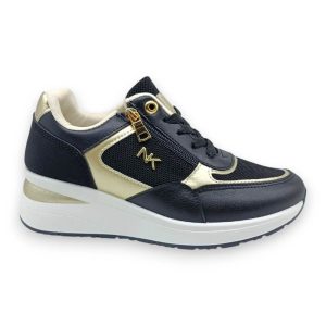 Γυναικεία Sneakers με Φερμουάρ & Χρυσές Λεπτομέρειες – Μαύρο/Χρυσό