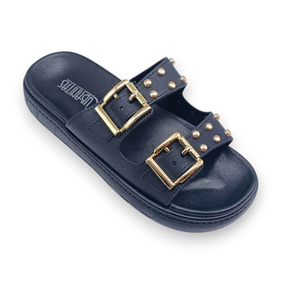 Ανατομικές flatforms Cubanitas με τρουκς σε μαύρο