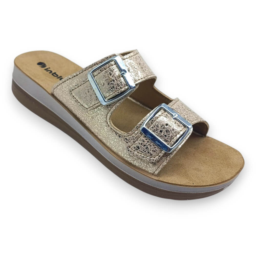 Ανατομικές παντόφλες inblu με ρυθμιζόμενα τοκαδάκια σε χρυσό