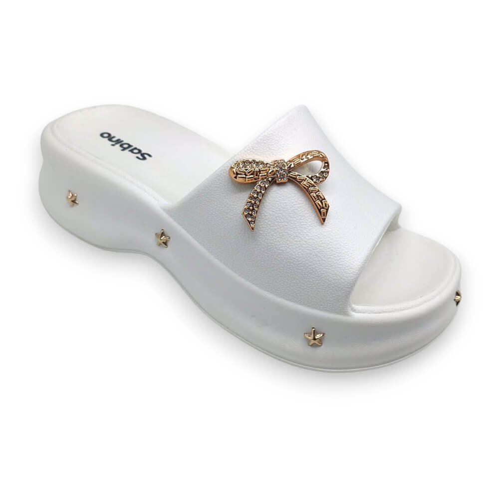 Δίσολη ανατομική παντόφλα Sabino σε λευκό