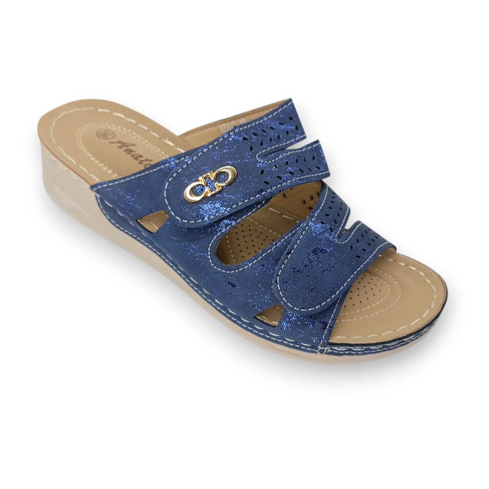 Ανατομικές μαλακές παντόφλες με 2 αυτοκόλλητα σε μπλε