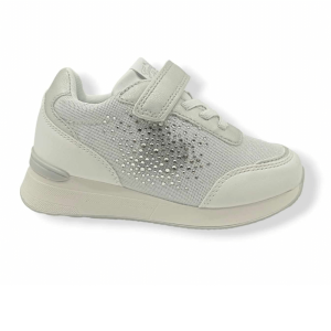 Ανατομικά Sneakers Λευκά - Ασημί Καρδιά